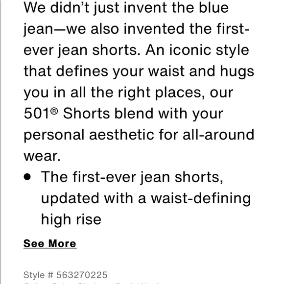 SALE! ⭐️ Levi’s 501 high rise denim shorts in salsa shaker - dark wash - Picture 9 of 9